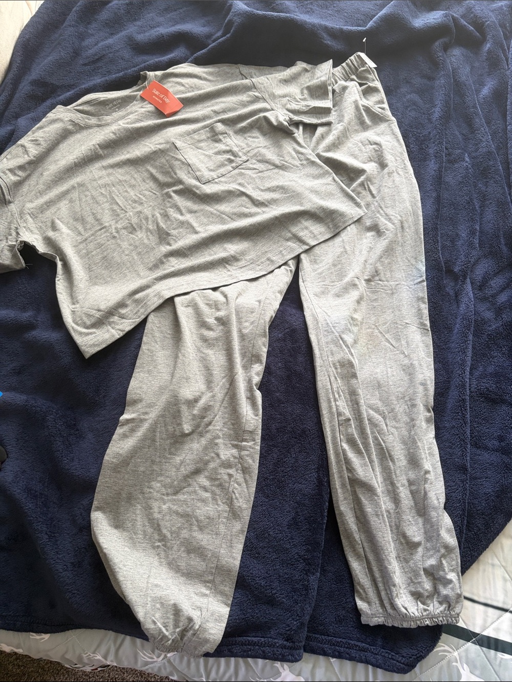 State of Day Gray Two-Piece Pajama Set - Soft Lounge Top & Elastic Waist Pants